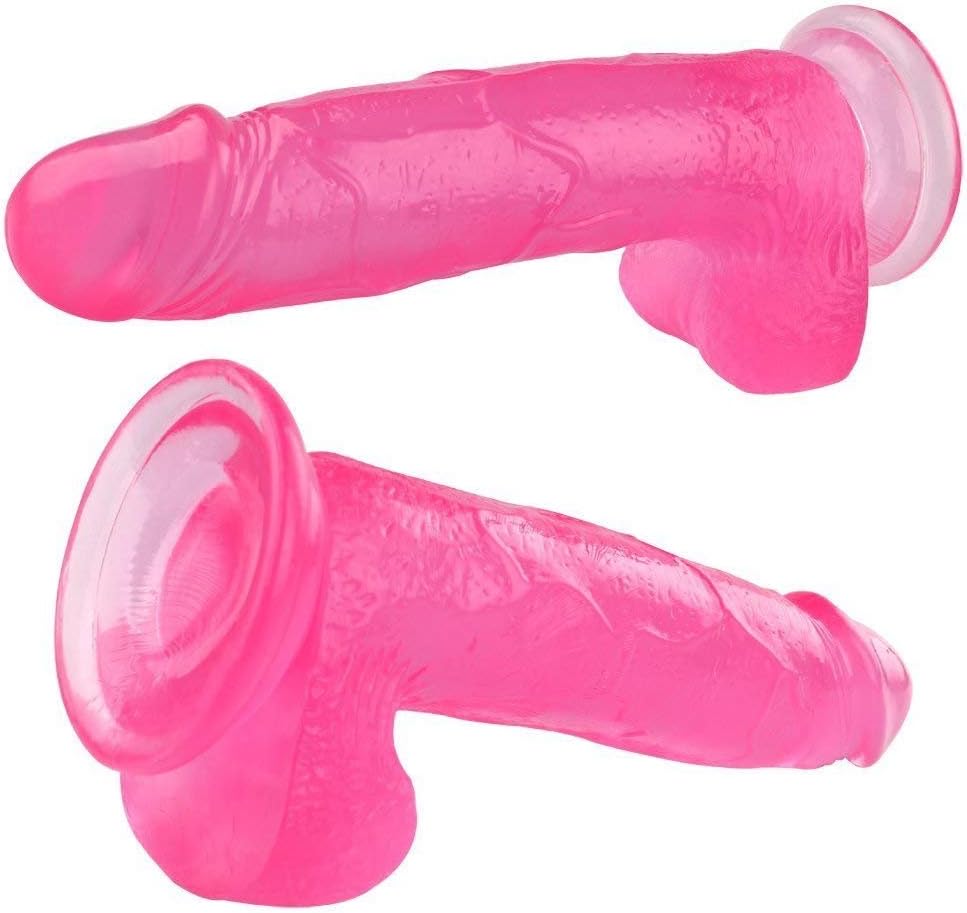 Kooho 7 inches Black with Suction Cup for Women Couples Beginners, Soft Silicon Material (Red) (Red)