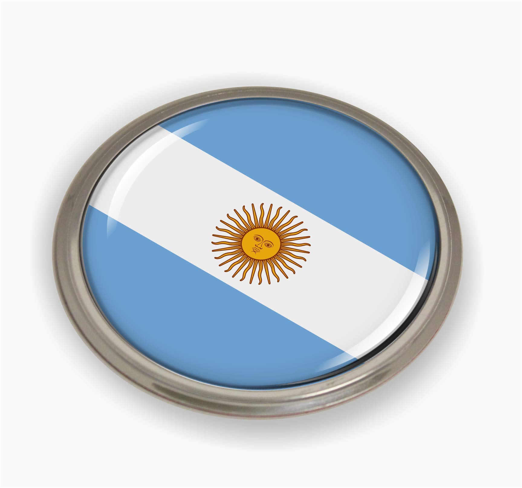 BestLicensePlateFrames Flag of Argentina | 3D Domed CAR Emblem Badge Sticker Ro - Picture 6 of 12