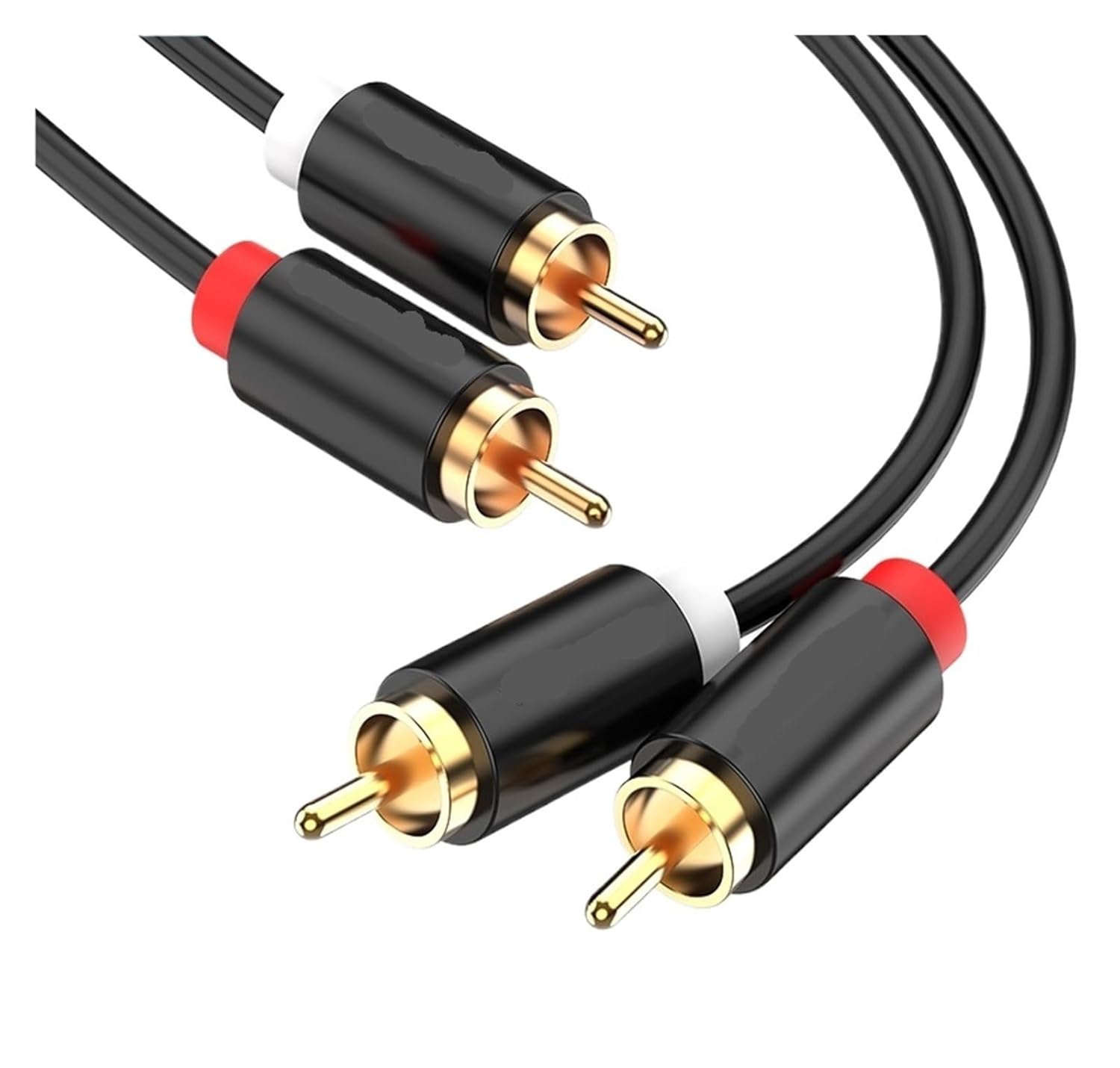 2 R/CA to Cable Male to for Home Theater DVD Amplifier TV 1m 2m 300cm 5m Plated Cabo(PVC Shell,5M)