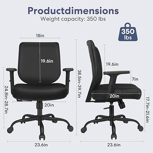 Miniatura 3 de Silla de oficina, silla de escritorio para oficina en casa con brazos ajustables, sillas de computadora con respaldo medio para adultos, silla