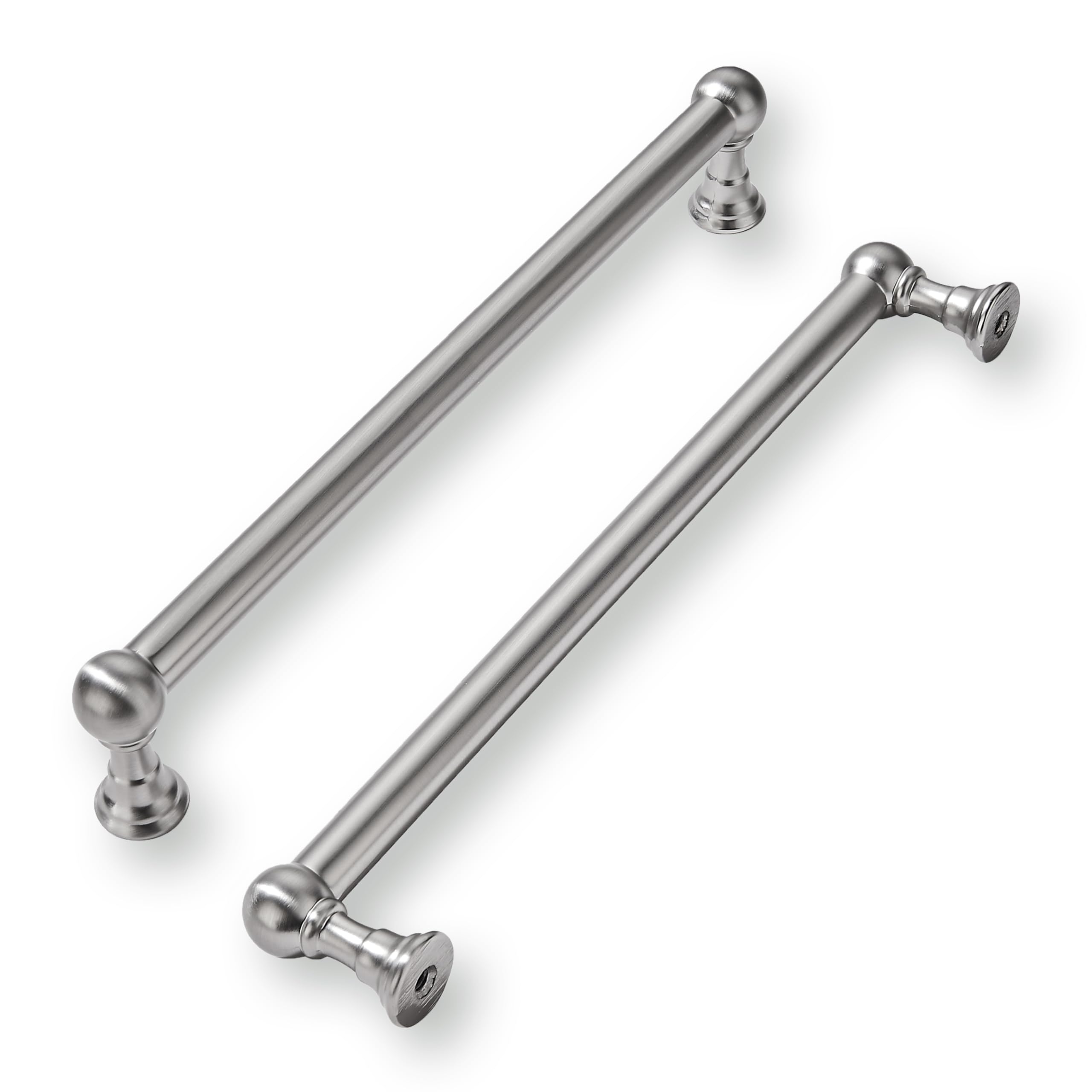 khtumeware 10 Pack 10 Inch Hole Center Brushed Satin Nickel Cabinet Pulls Heavy Duty Solid Cabinet Handles cabinets Dressers Kitchens Handles Bathroom cabinets