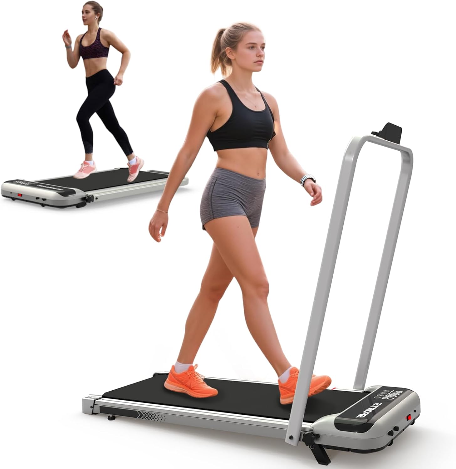 Caminadora Plegable 3 en 1 Antique Silver con Inclinación, 265 lb