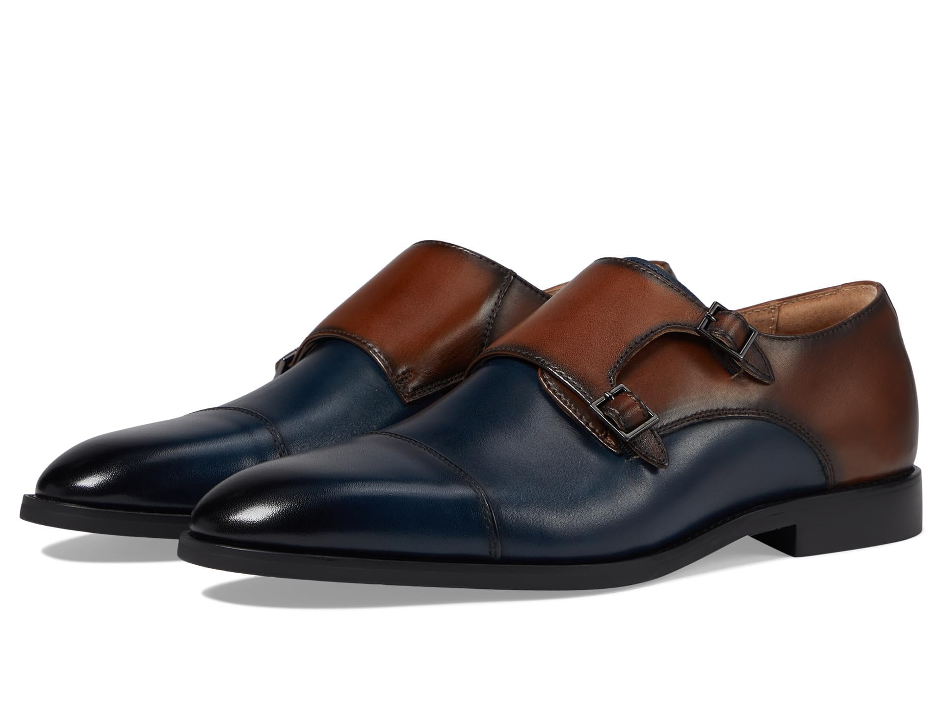 STACY ADAMS Men's Raythorne Cap Toe Double Monk Strap Loafer