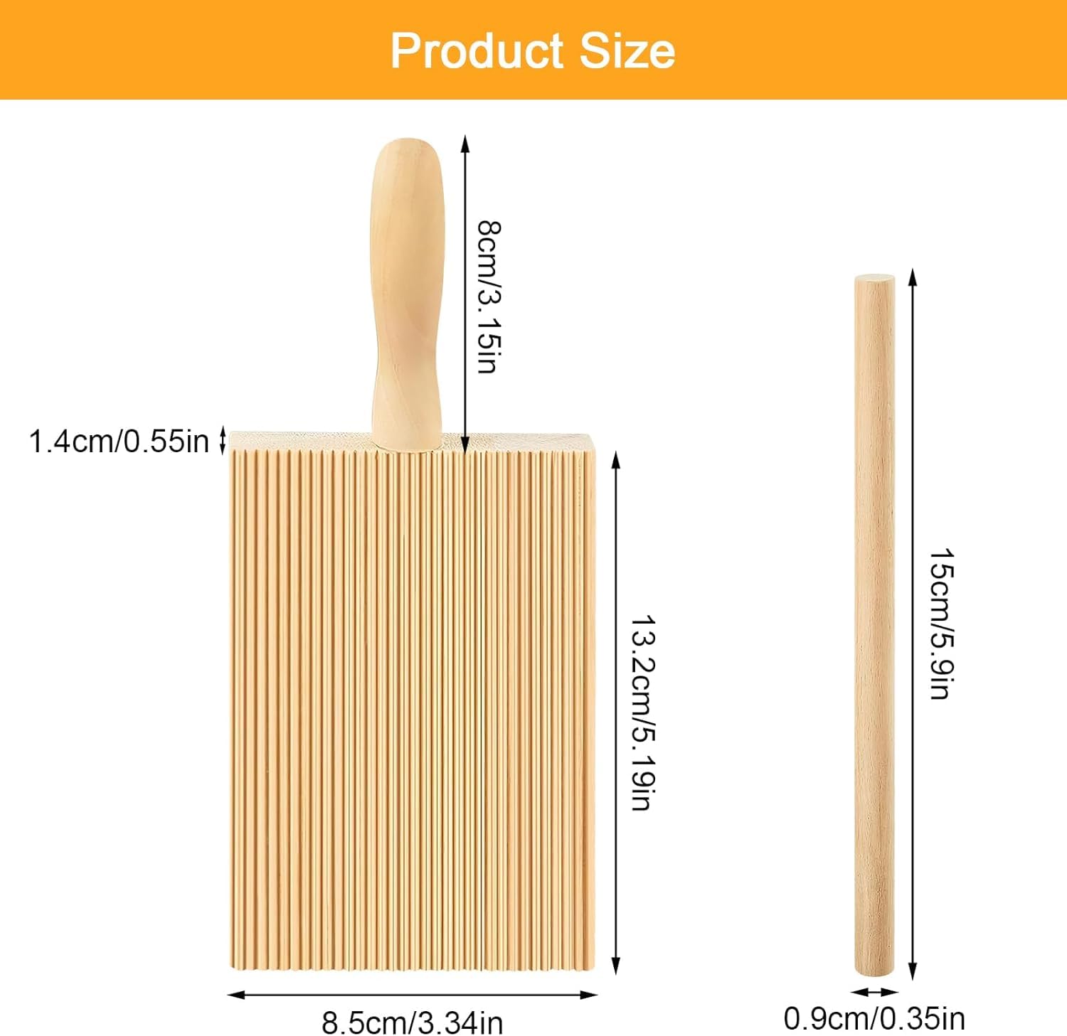 Tablero de Gnocchi y Macarrones, tabla de madera para pasta, set de herramientas para pasta, accesorios de madera de haya