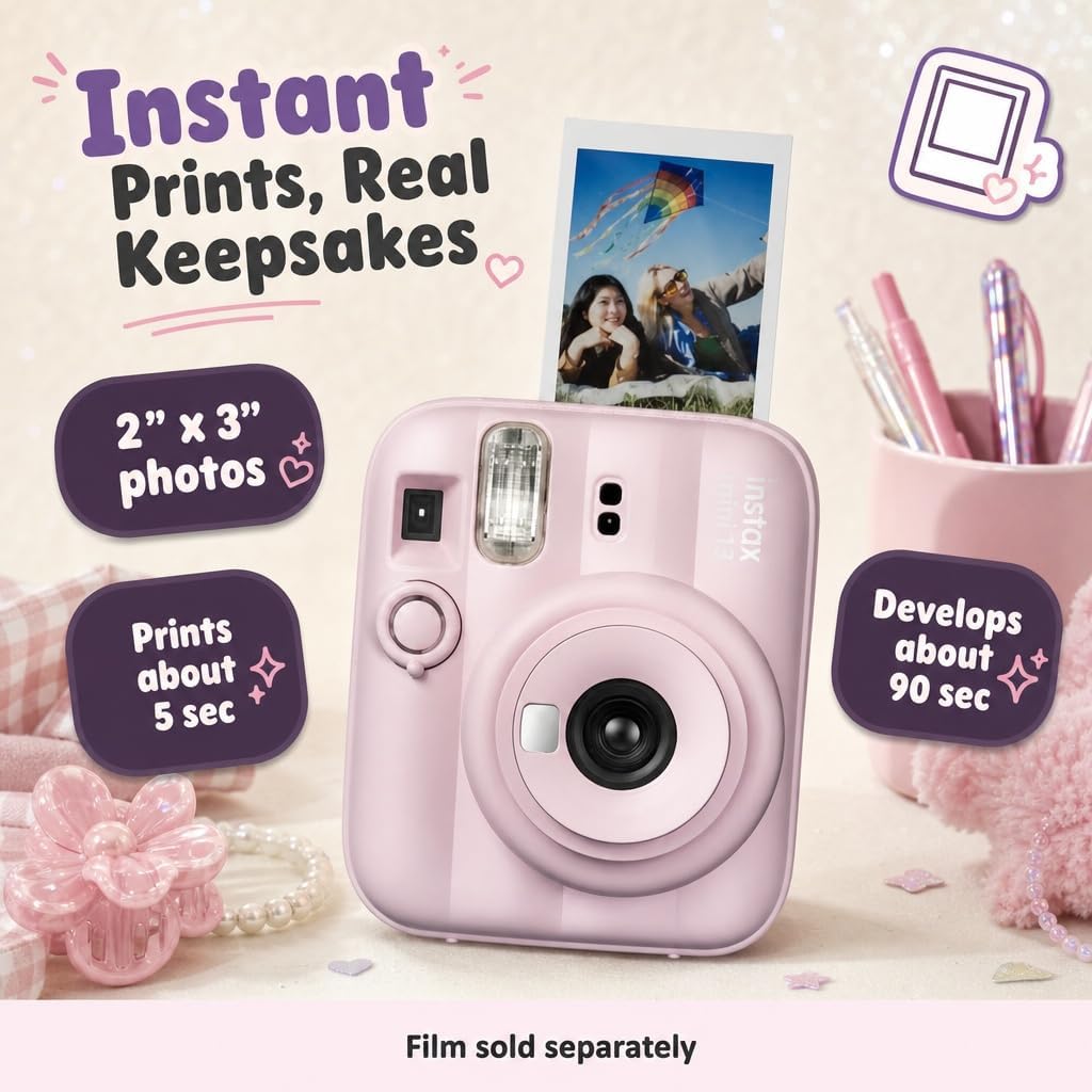 Fujifilm Instax Mini 13 Instant Camera Candy Pink + MiniMate Accessory Bundle with Custom Case + Fuji Instax Film Value Pack (40 Sheets) & Photo Album image 2