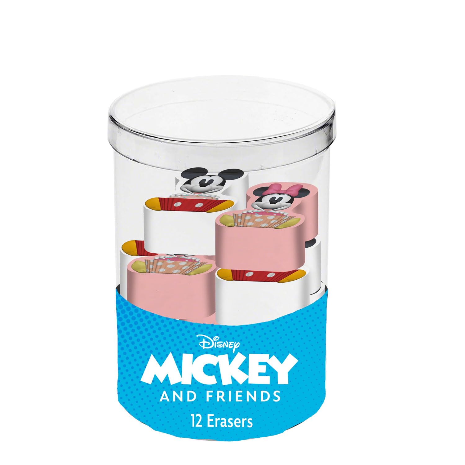 Disney Mickey and Minnie Mix-Cube with 12 Erasers, Multicolour