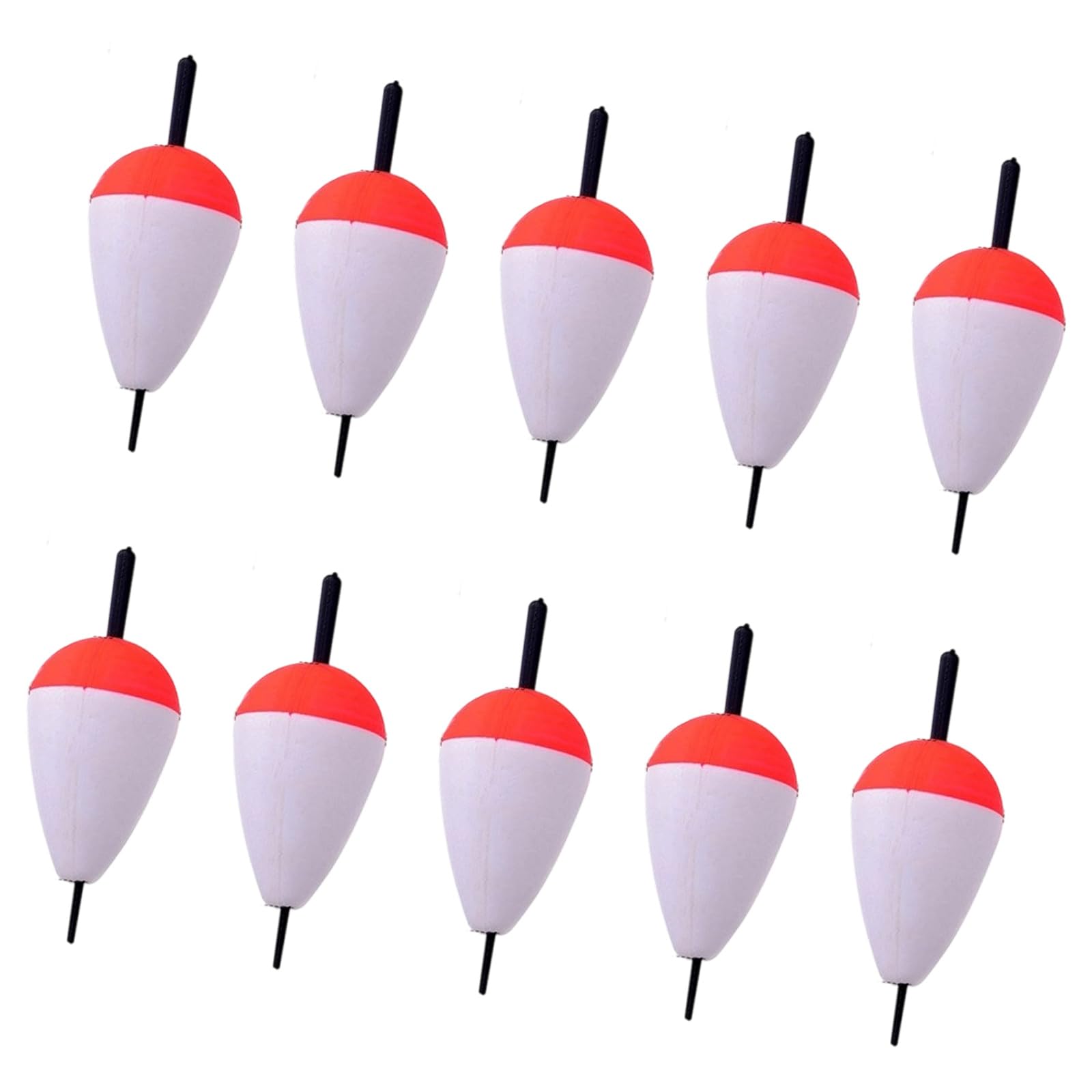 yanwuwa 10Pcs High Hardness Hard Foam Buoys Float Floating Buoys Red and White Foam Sea Fishing Bobber for Fishing Tackle Float Bobber
