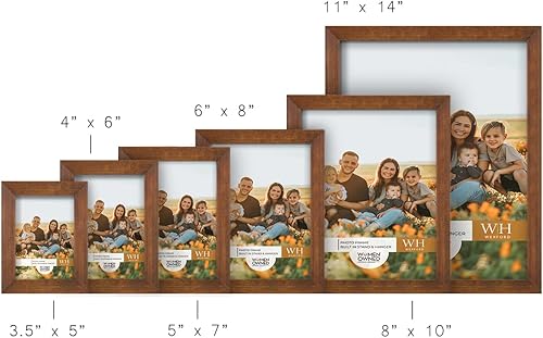 Miniatura 7 de Renditions Gallery Marco de fotos de 3.5 x 5 pulgadas, diseño de madera de estilo moderno y vidrio de alta definición, listo para exhibición de