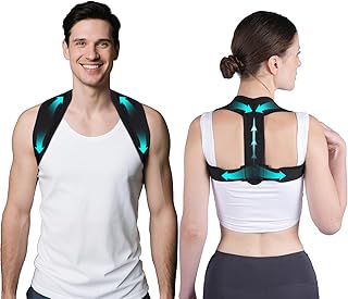 Posture Corrector for Women & Men - Adjustable Upper Back Brace Straightener Suitable for Lumbar, Shoulder, Neck, Scoliosis, Providing Comfortable Elastic Support and Pain Relief