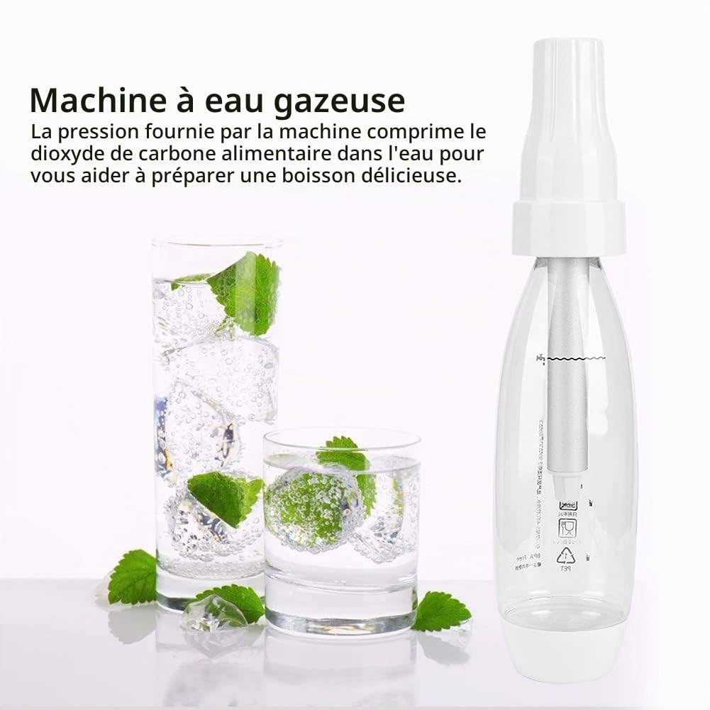 Machine à Eau Gazeuse Portable, Appareil de Carbonatation de Boissons pour Usage Domestique, Fontainé à Soda Sans Bouteille, Compatible Bouteille PET