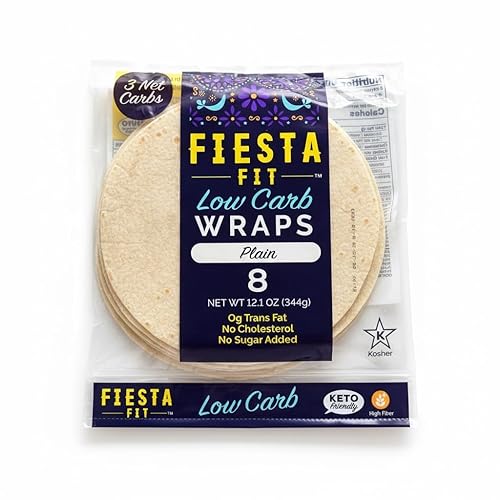 Fiesta Fit Envolturas lisas bajas en carbohidratos (3 paquetes)