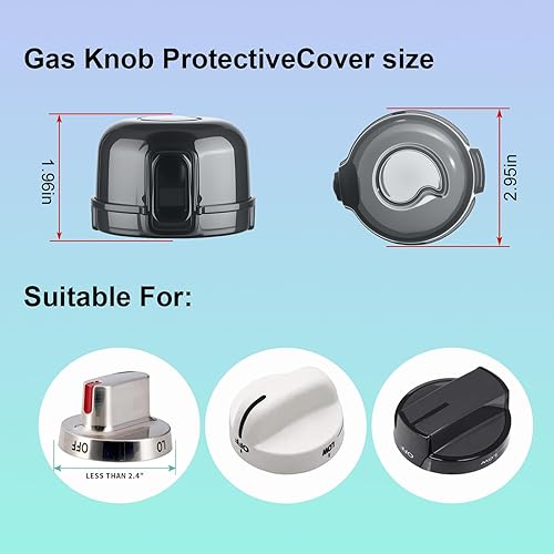 Miniatura 2 de Fundas de seguridad para pomo de estufa para niños y bebés, tamaño universal, fundas para pomos de gas, vista clara, para niños y mascotas (5