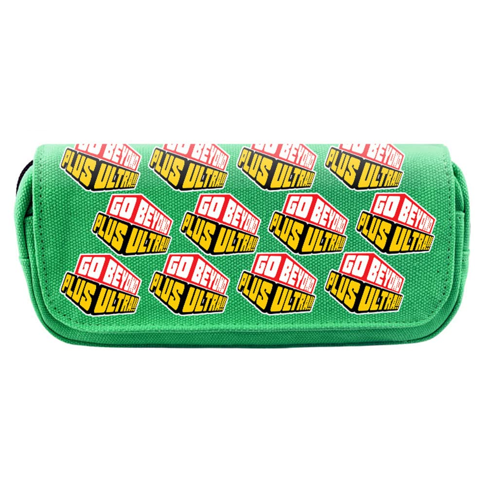 Zhongkaihua My Hero Academia Pencil Case Anime Midoriya Izuku/Todoroki Shouto Large Capacity Stationery Box Pencil Case Double Canvas Pen Pouch for Unisex Student Gift