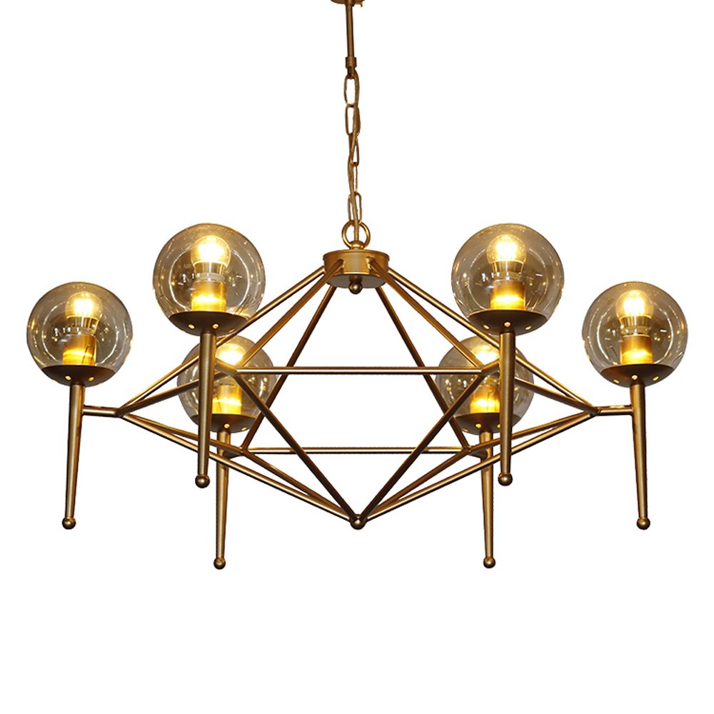 Chandelier boule de verre scandinave pour salle à manger et salon high hanging