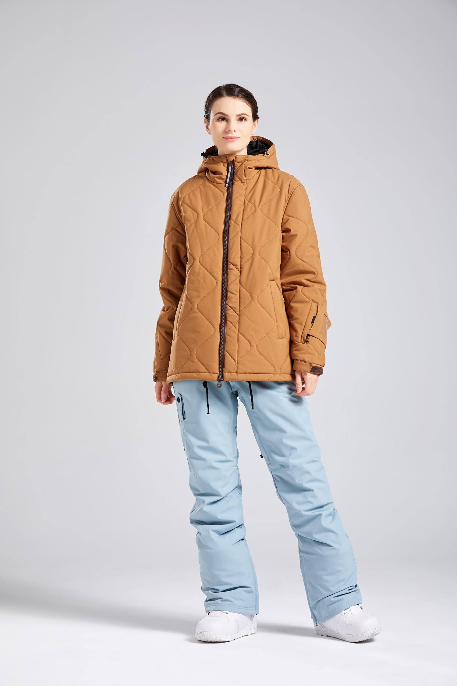 Bluemagic Giacca da Sci Calda da Donna, Giacca da Neve da Donna Cappotto con Cappuccio, Abbigliamento Termico da Esterno Invernale Cappotto Antivento Traspirante Caldo Antineve
