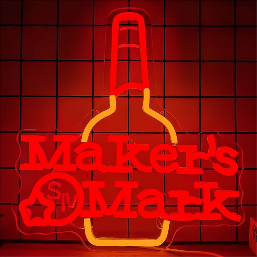 Maker Mark Whiskey Neon Sign for Wall Decor Bar Neon Sign for Man