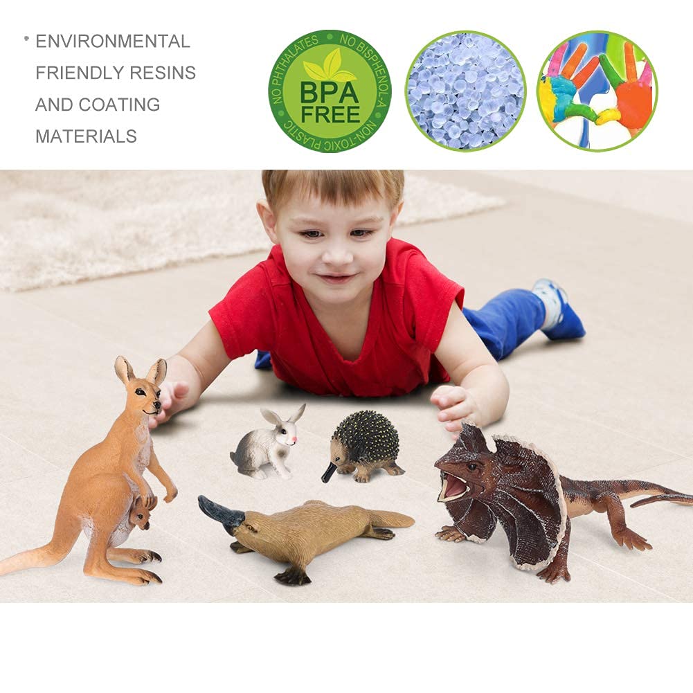 Volnau Animal Toys Figurines 12PCS Australia Animal Figures Zoo Pack
