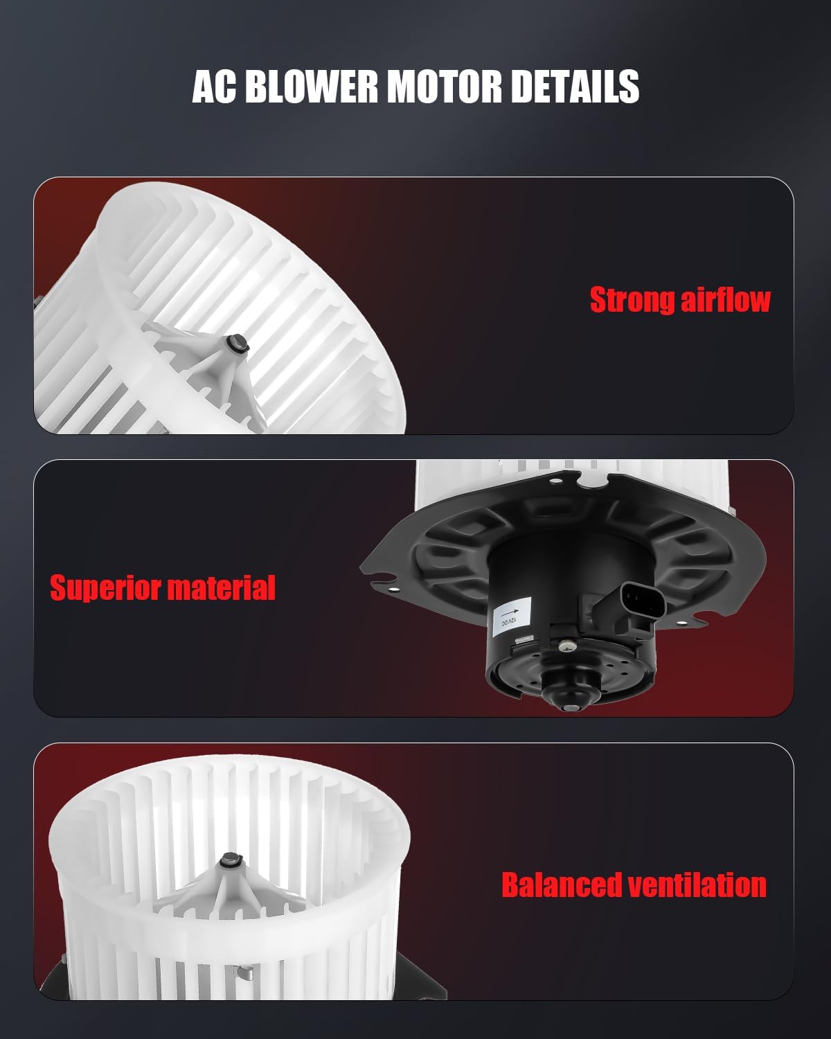 AC Heater Blower Motor Fit for Chevrolet Express 1500/Express 3500 1996-2013, for GMC Savana 1500 1996-2014 for Savana 2500/3500 1996-2018, HVAC Blower Motor Assembly 89019112 700067 PM3922