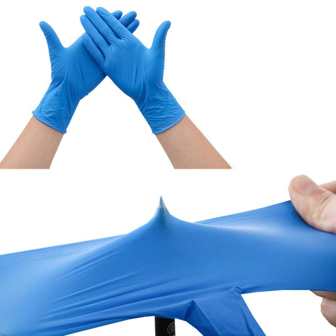 Guanti Nitrile Monouso Alimenti per uso Alimentare Pulizia Bricolage Bellezza e Sanitario Guanti Sanitari Monouso Guanti in Nitrile Guanti nitrile Possono Essere Usati Ripetutamente Blu 100PCS M