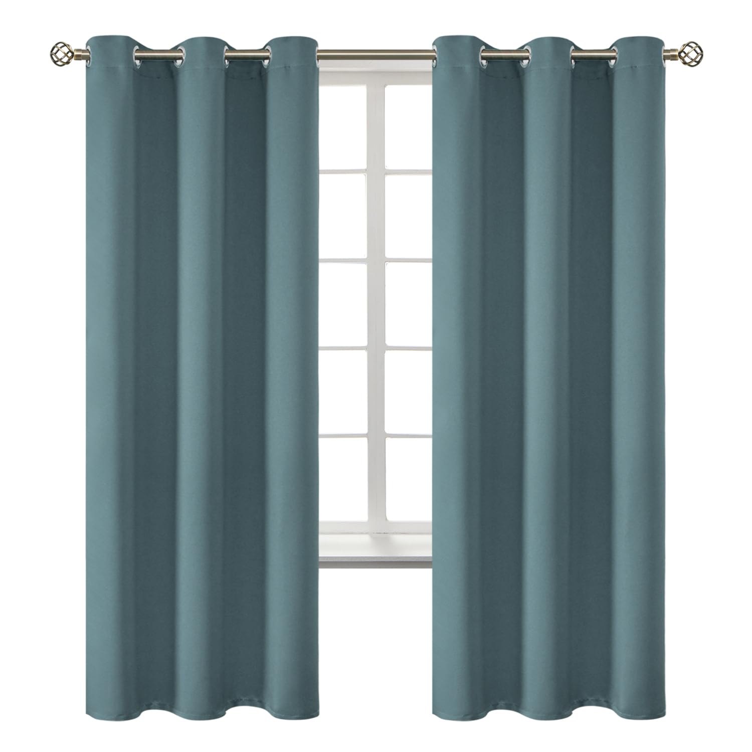 BGment Room Darkening Curtains 72 Inches Long - Grommet Thermal Insulated Drapes Window Treatment Curtains for Bedroom, 2 Panels, 42 x 72 Inch, Stone Blue
