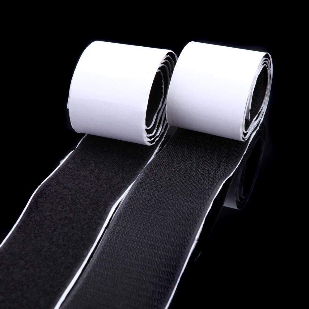 10cm de large (d'environ 10cm de long Crochet et boucle Bande adhÈsive avec ensemble de Super Sticky Colle Tissu en nylon fermeture Noir 5M