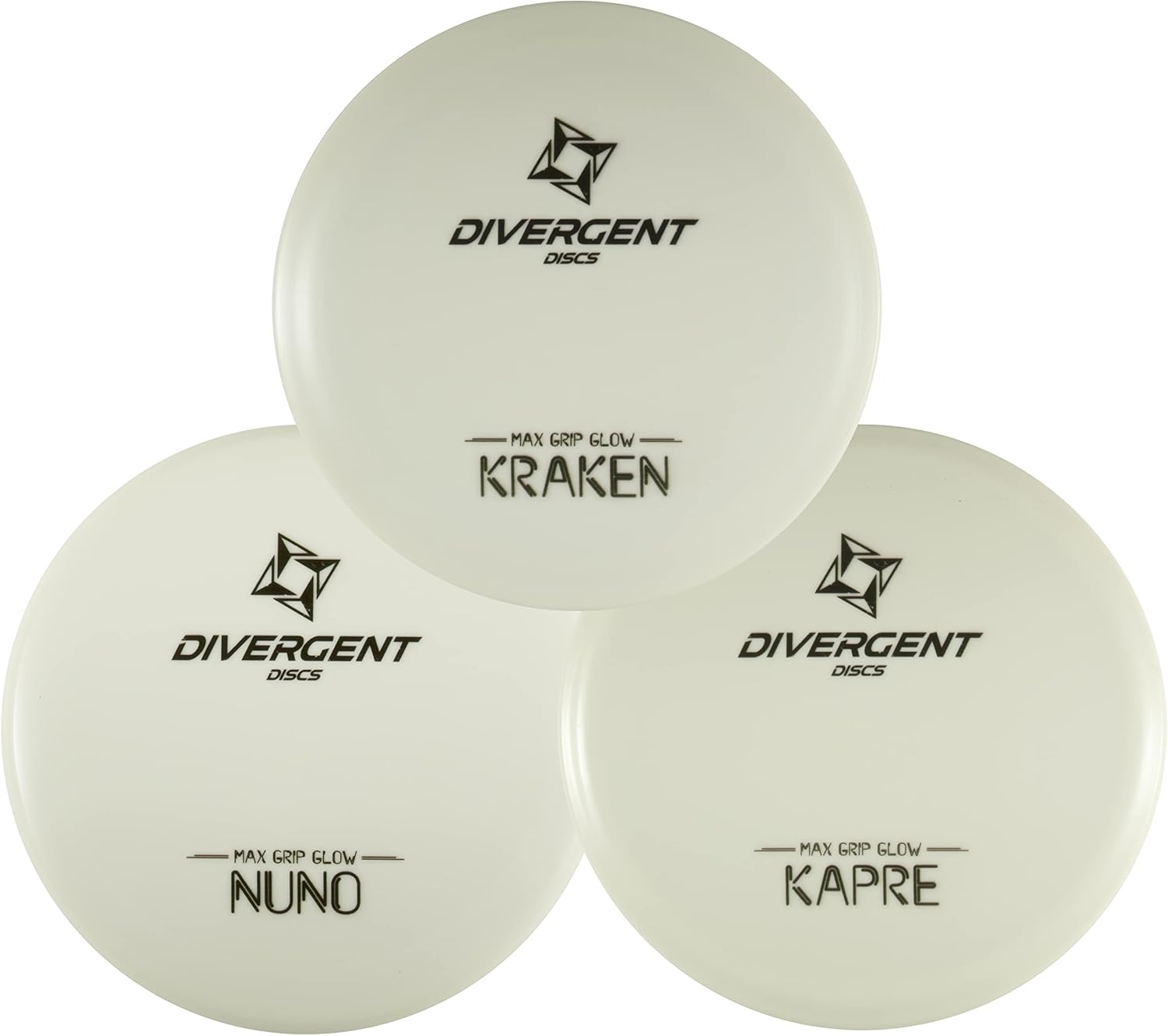 Divergent Discs 3-Disc Glow in The Dark Disc Golf Set from Infinite Discs - Disc Golf Equipment Bulk Set