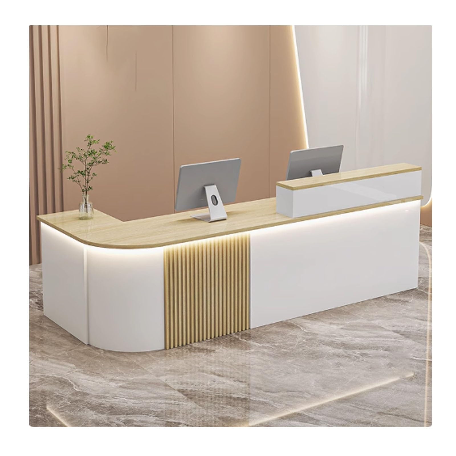 Scrivania in legno, robusta, 120 cm, con angoli arrotondati, versatile e perfetta per aziende e uffici