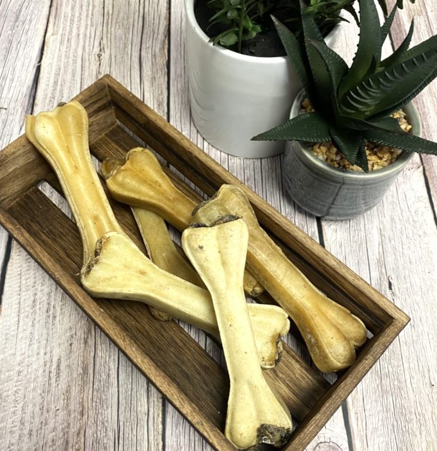 Pizzle Filled Bones x 10 Natural Rawhide Dog Treats Chews RHS, 10 count (Pack of 1) - Image 2