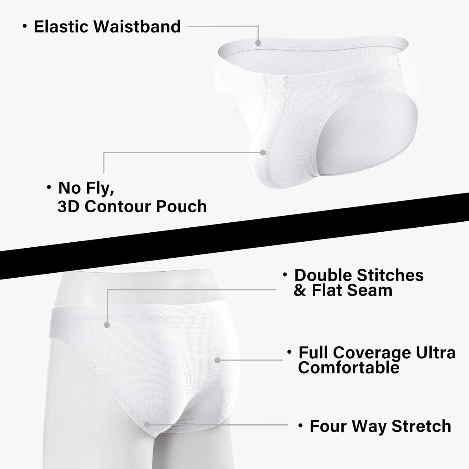 Casey Kevin Men's Ice Silk Underwear Sexy Low Rise Bikini Breathable Cooling Briefs Quick Dry Tagless Underpants Pack for Men - Image 5