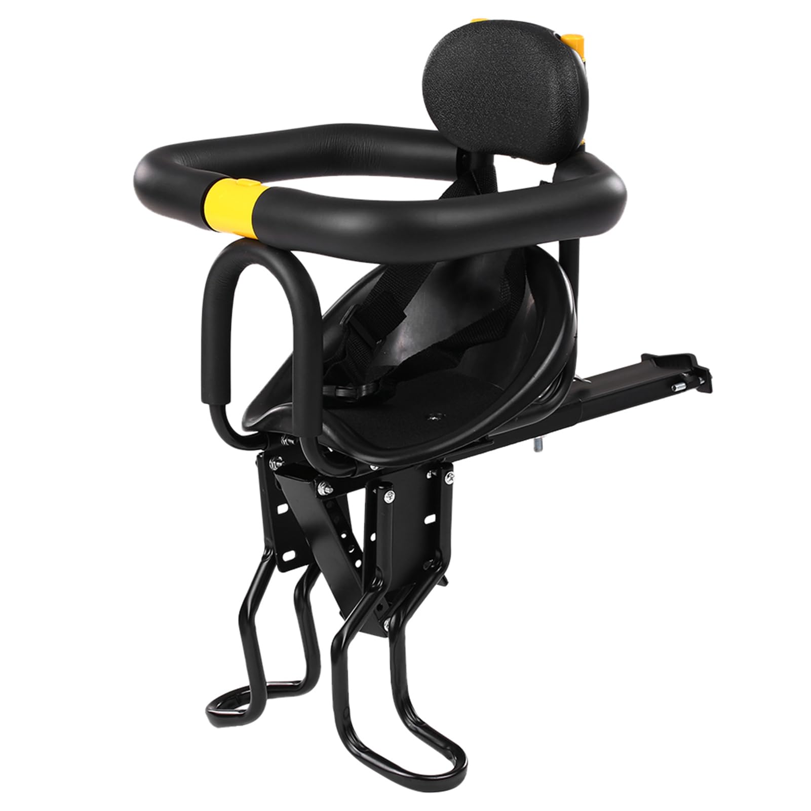 Lixada Bicycle Baby Seat Kids Child Safety Carrier Front Seat Saddle Cushion with Back Rest Foot Pedals