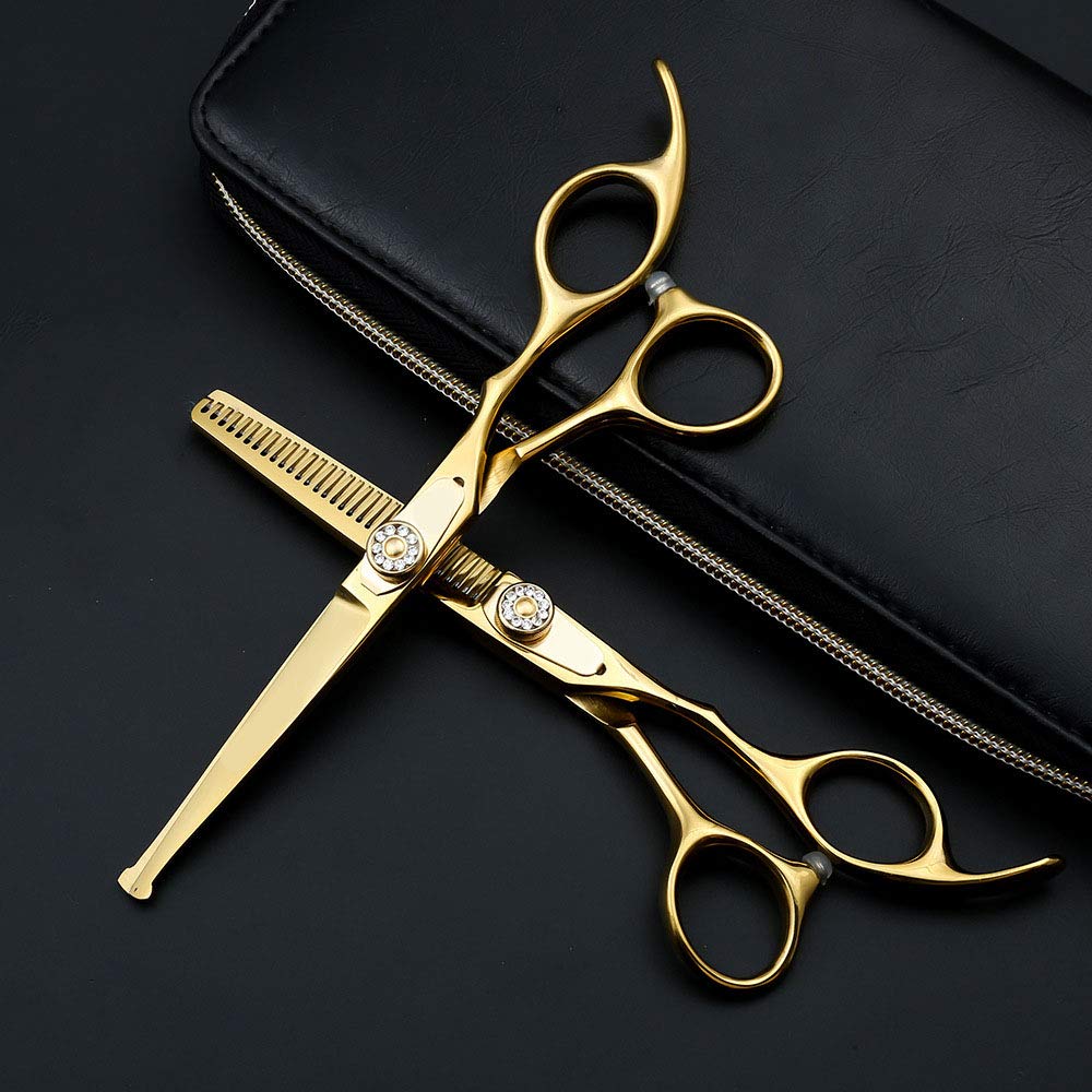 Forbici per capelli professionali a testa tonda da 6 pollici set di forbici per parrucchiere per bambini sicuro set di forbici per barbiere sicurezza per di forbici per diradamento set,D'oro,6 inch
