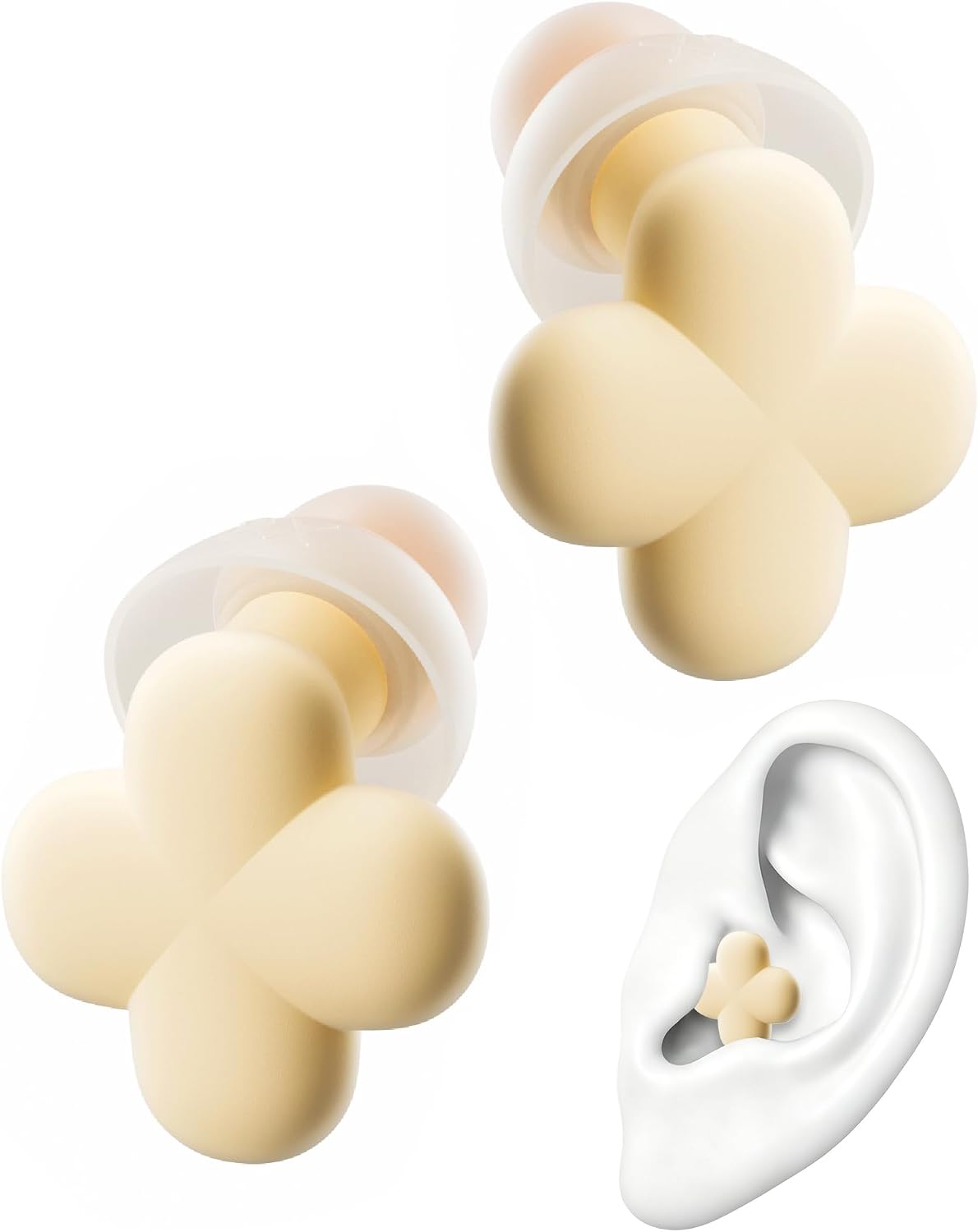 Bloom Ear Plugs, Earplugs for Small Ear Canals, Ultra-Comfy Stylish Earplugs for Women with Soft Patented Qufits Ear Tips, Mid Noise Cancelling Ear Plugs for Sleeping, Focus (Lemon)