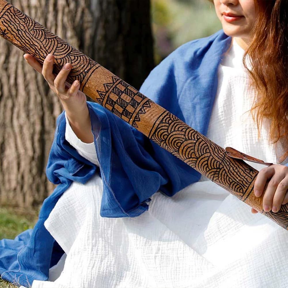 Bâton de pluie naturel, instrument de guérison sonore ASMR pour le yoga et la méditation,A,150CM