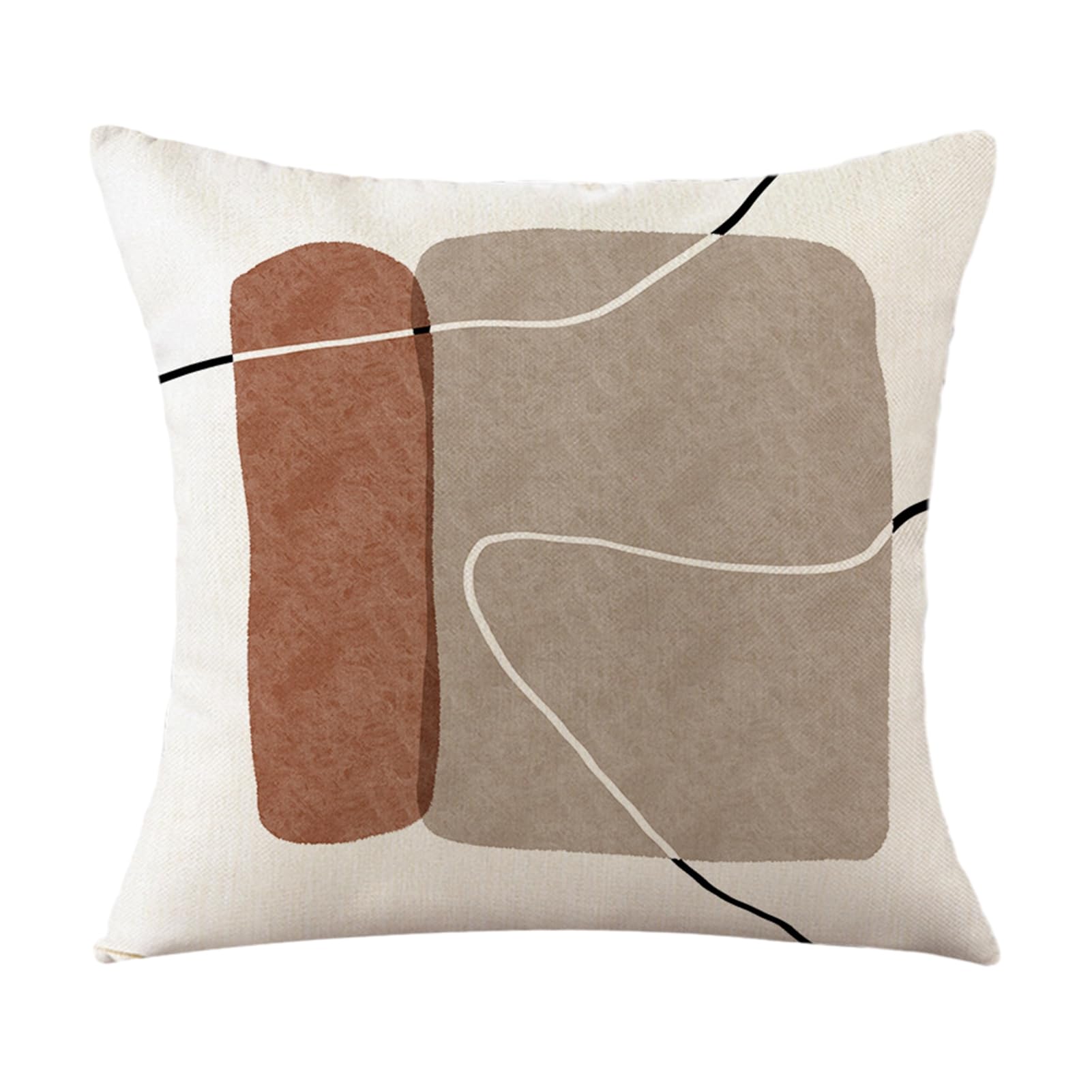 anwhriet Bohemian Throw Pillow Cover, Abstract Print Decorative Cushion Case, 45x45cm Washable Morandi Art Throw Pillowcase for Sofa Couch, Bedroom, Nordic Living Room Decor 45x45cm A