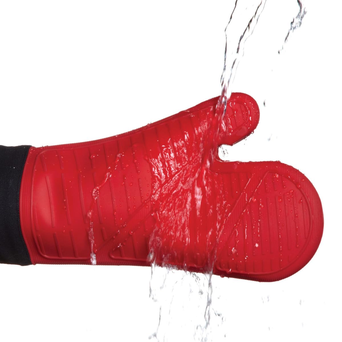 MasterClass Guanto da forno singolo, guanto da forno in silicone con manicotto in cotone, per uso intensivo, massima protezione dal calore, resistente alle macchie e lavabile in lavatrice