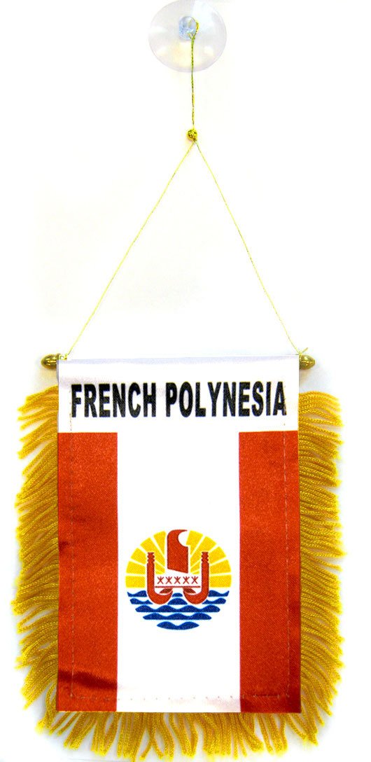 AZ FLAG French Polynesia Pennant 4x6 in 100D Polyester Suction Cup