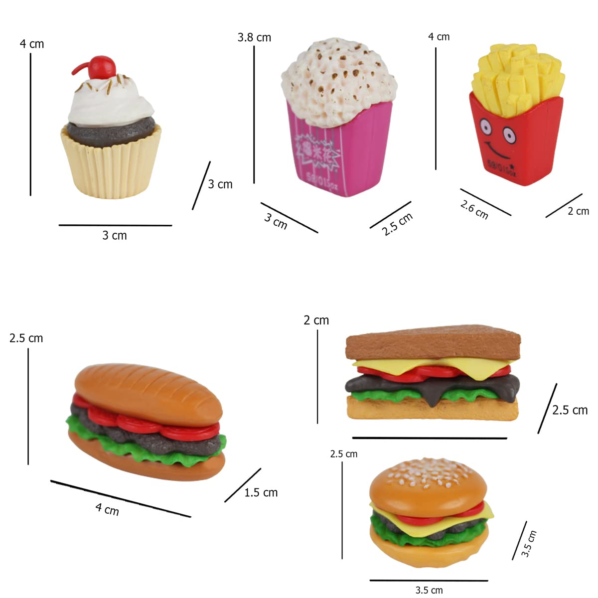Wonderland (Set of 6) Miniature Toys Fast Food | Doll House Accessories | DIY Craft| Mini Figurines for Display, Photoshop, 2