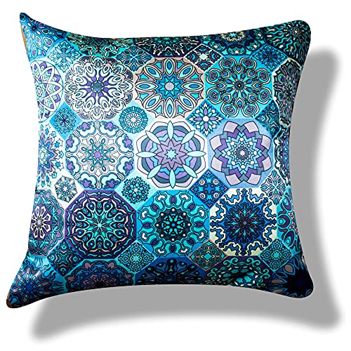 Image of Merhaba Microfiber Satin 250TC Cushion Pillow Covers, Multicolor, Set of 5(Merhabaaa,16x16 Inches)