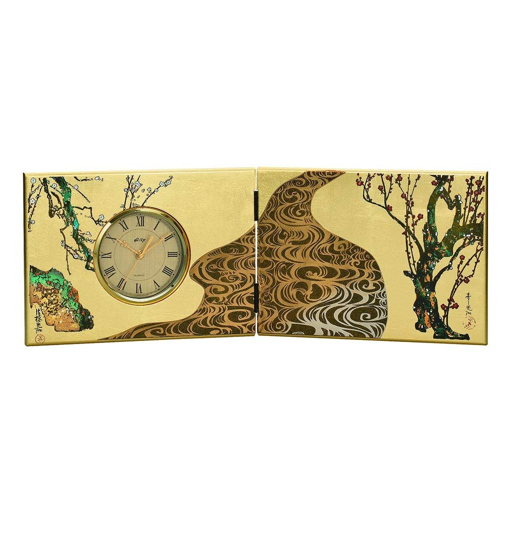 Amazon.co.jp: 山中漆器 屏風時計 光琳梅（大）MIYABI 日本の伝統美