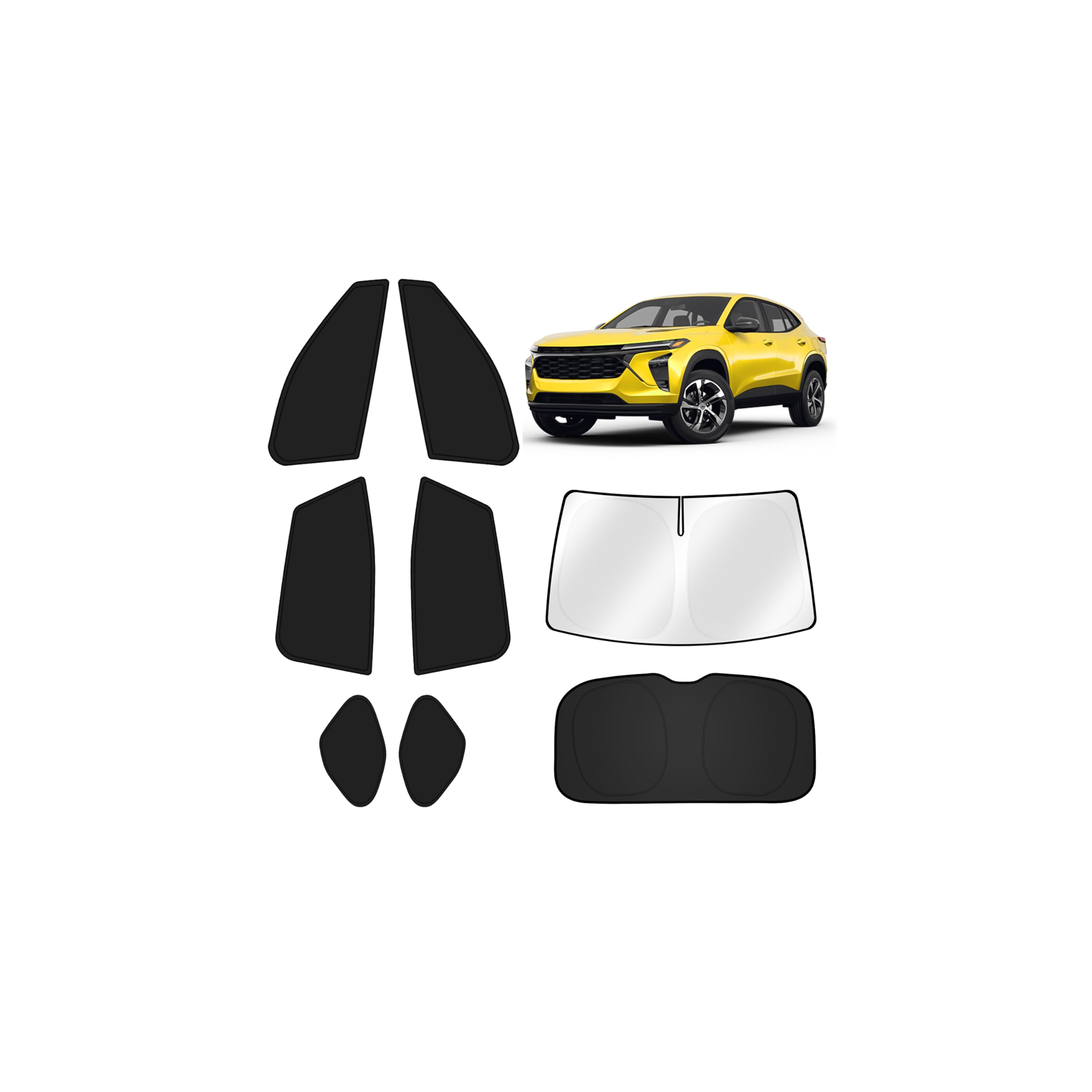 KUST Car Window Shades for Chevy Trax 2024-2025 2026 Windshield Sun Shade Side Window Cover UV Block Privacy Protection Trax Accessories for Camping Blackout Rear Back Full Set 8PCS