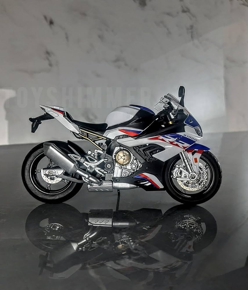 BM W S1000RR Diecast Motorcycle Model, 1:12 Scale, Sound and Light Features, 24.3 cm, Desktop Collectible-image-10