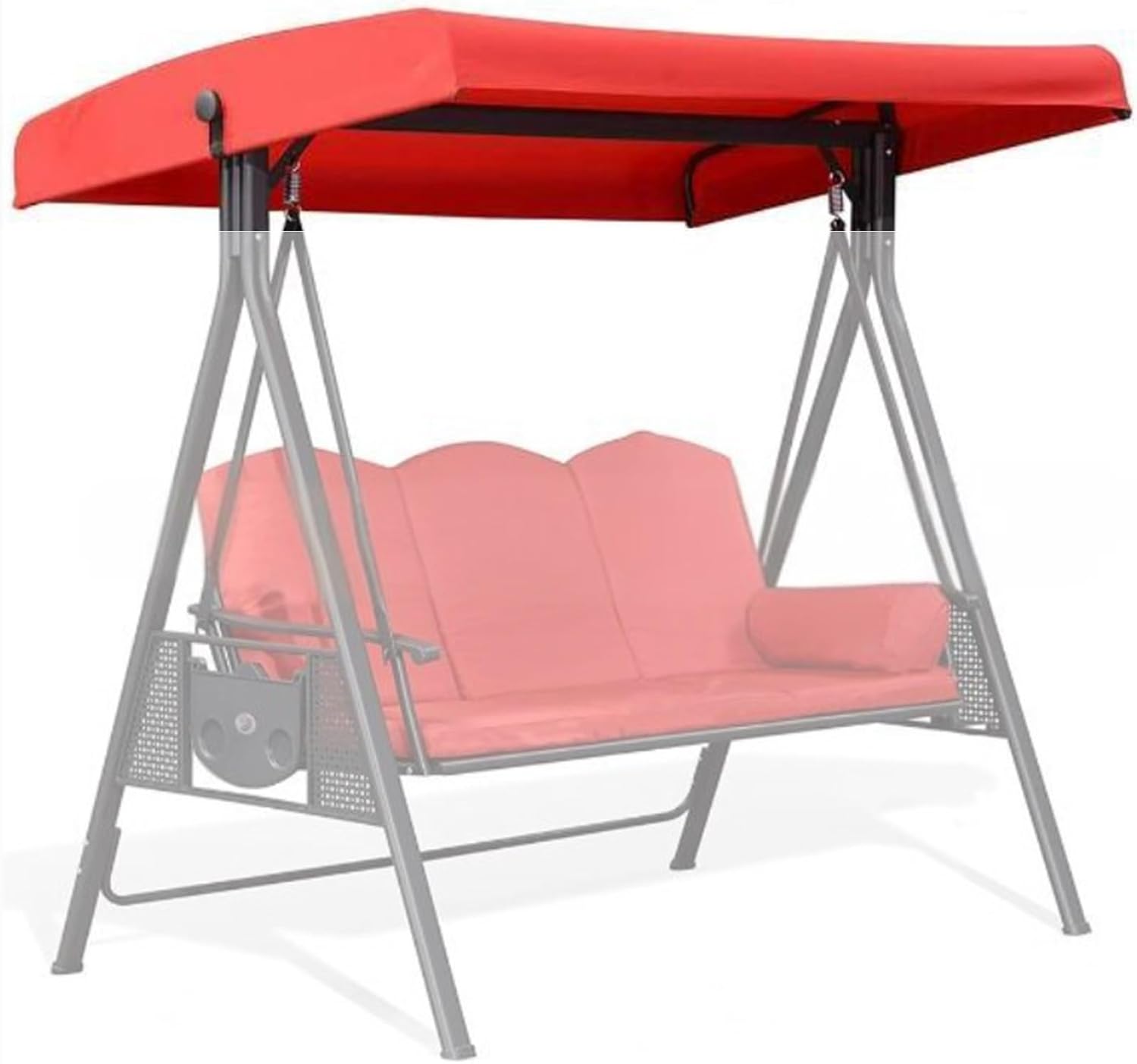 Swing Replacement Cover for Outdoor, Replacement Canopy for 2 3 Seater Swing, Sun Protection, Waterproof, for Garden Patio Yard Park Porch Seat Furniture(Black)