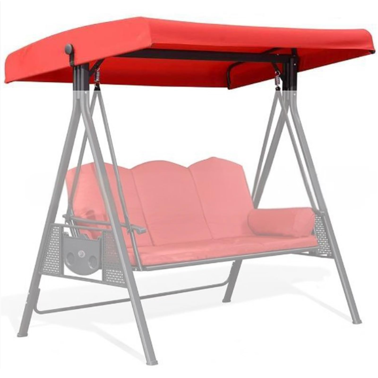 Swing Canopy Replacement, Swing Top Cover, Replacement Canopy for 2 3 Seater Swing, Sun Protection, Waterproof, for Outdoor Garden Patio Porch Yard(Red)