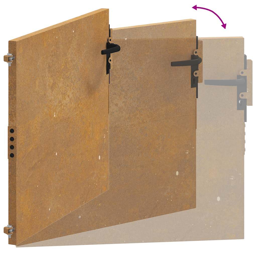 Refined Puerta de jardín 105x80 cm de acero corten