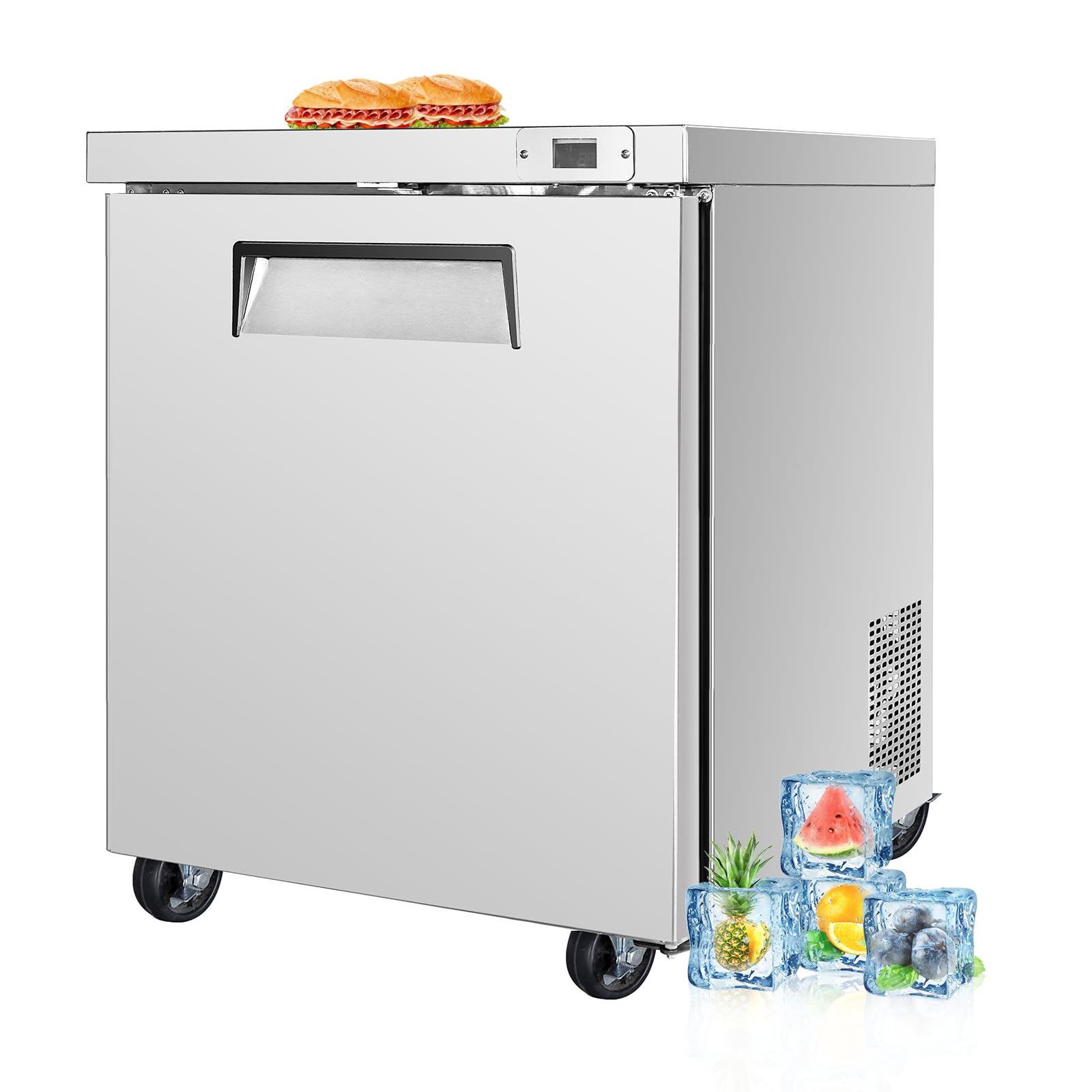 Bluelinecool 11.1 cu ft Compact Fridge Stainless Steel