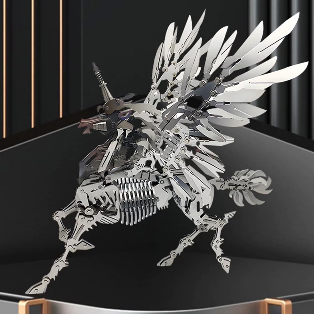 Rompecabezas de metal 3D, kit de modelo de caballo mítico mecánico, 559 piezas de criatura steampunk, rompecabezas de montaje DIY con detalles móviles, ideal para cumpleaños, día del padre y Navidad