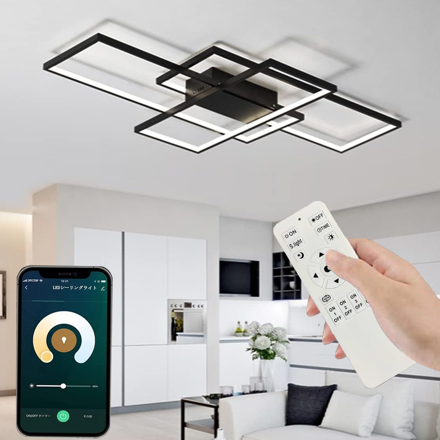 Amazon.co.jp : Kakimes LED シーリングライト おしゃれ 北欧 天井
