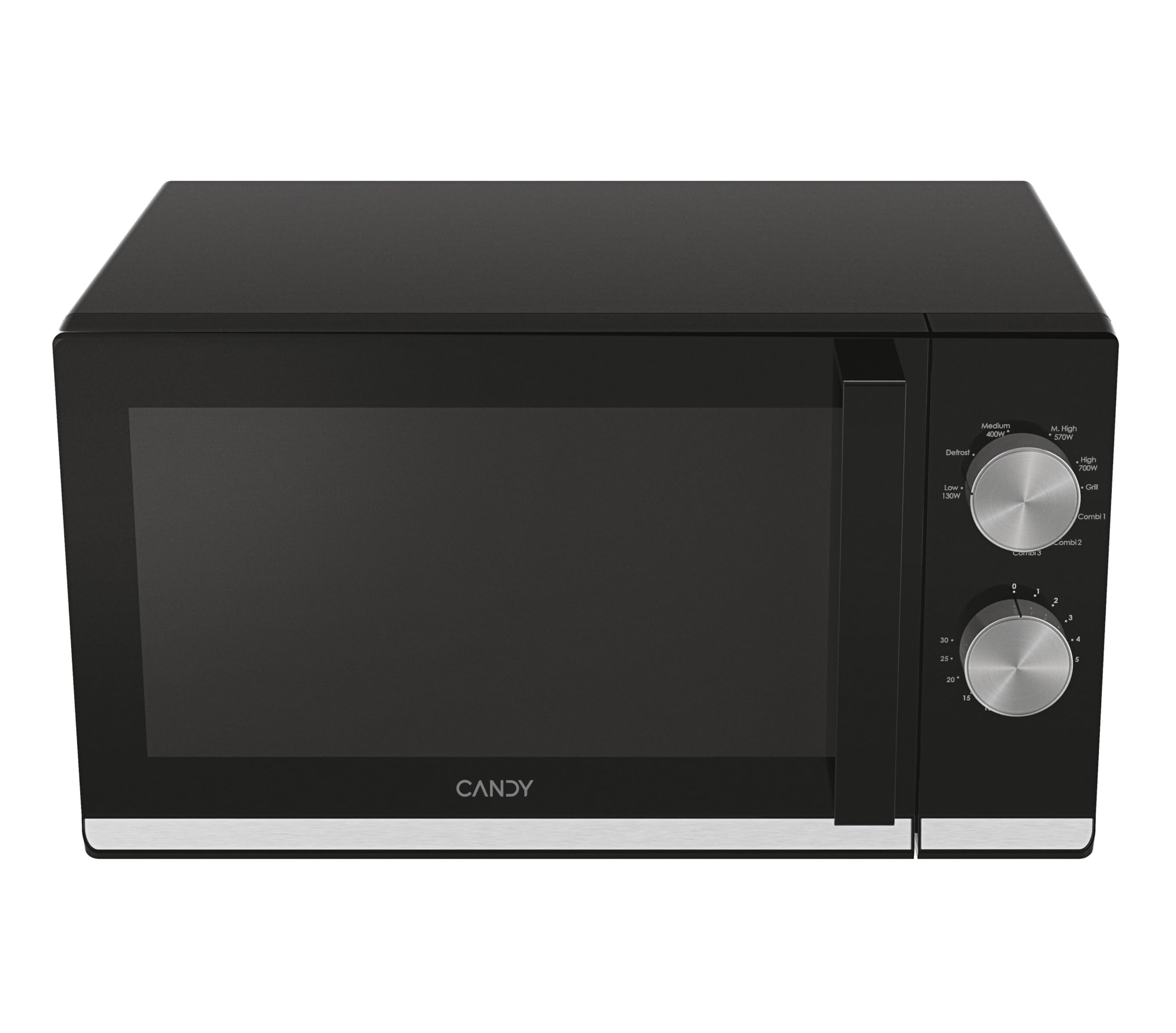 Candy Moderna Forno a Microonde con Grill, 20 Litri, 700W, 6 Livelli di Potenza, Funzione Defrost, Timer e Segnale di Fine Cottura, App hOn, Libera Installazione, 45,2 x 36 x 26,2 cm, Nero - CMG20TNMB