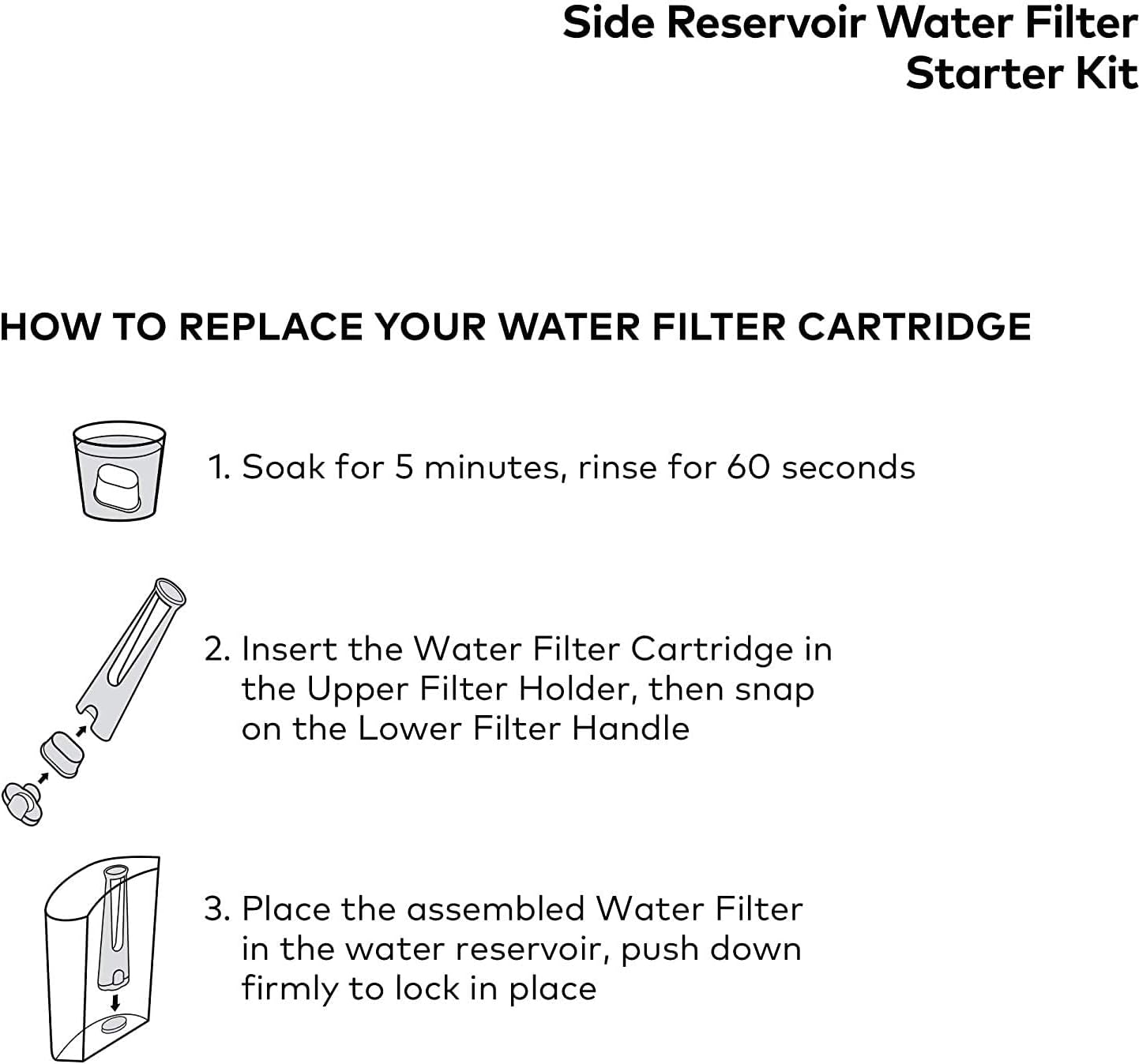 ZFBBfor Keurig Starter Kit Replacement 2.0 Coffee Maker - for Keurig Parts Includes Side Reservoir Filter Holder and 1 Pack Water Filter Cartridges (Clear)