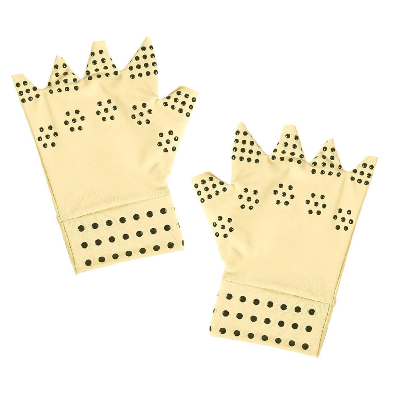 Fingerless Magnetic Therapy Arthritis Compression Gloves Khaki Anti-Swelling Joint Support Lightweight Breathable Design for Daily Use